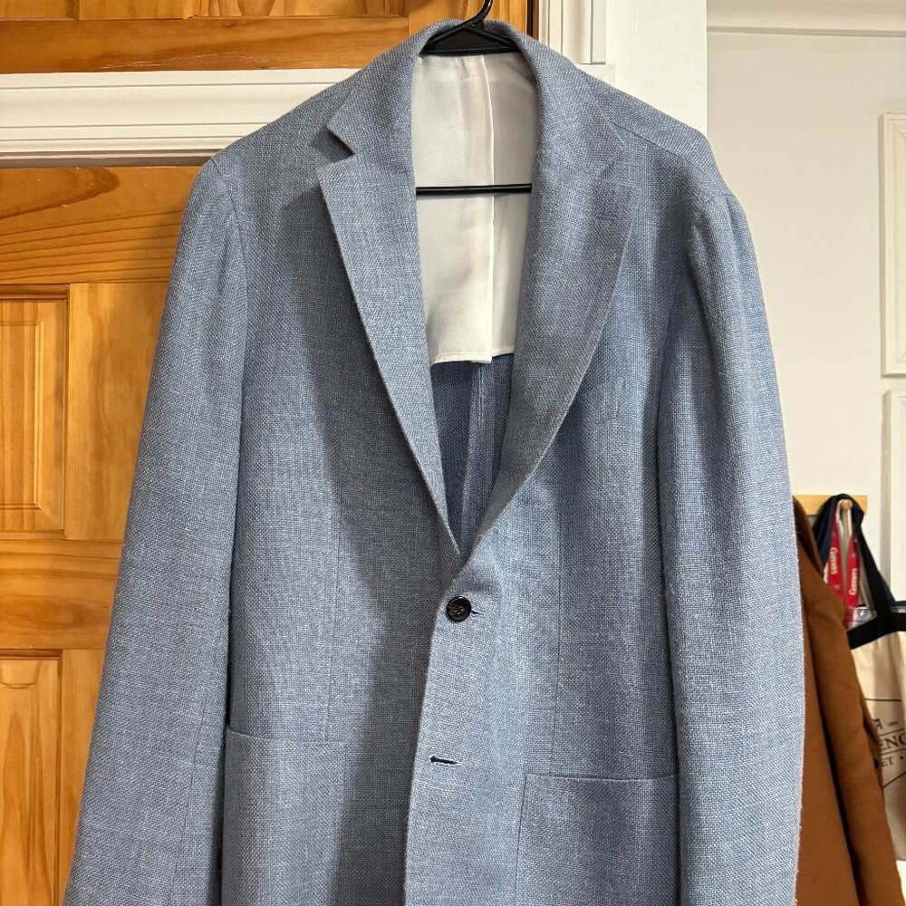 Suit Supply Light Blue Havana Blazer (Size 46 Slim)